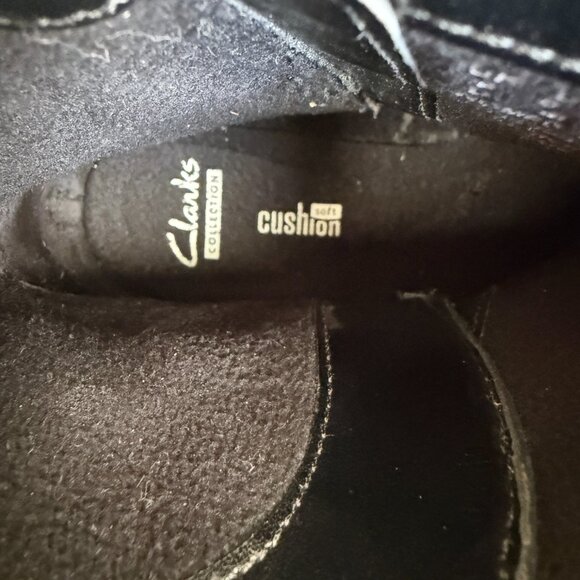 Clarks Cheshuntbe GTX black leather waterproof ankle biker boots size zip 6 1/2 - Picture 8 of 11